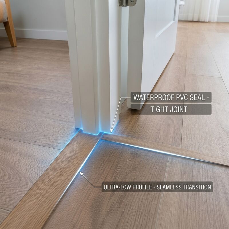 Waterproof SPC Flooring End Cap Trim 2400mm PVC Skirting Profile for Wall Panel Edge