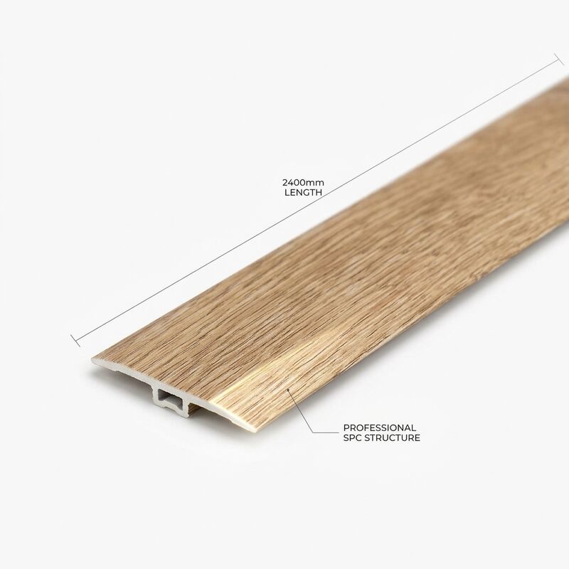 Waterproof SPC Flooring End Cap Trim 2400mm PVC Skirting Profile for Wall Panel Edge