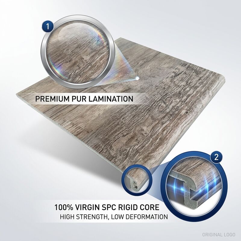 SPC Rigid Core Skirting Profile 2400mm Waterproof Flooring Edge Trim for Wall Panel Base