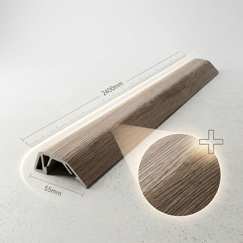 SPC Rigid Core Skirting Profile 2400mm Waterproof Flooring Edge Trim for Wall Panel Base