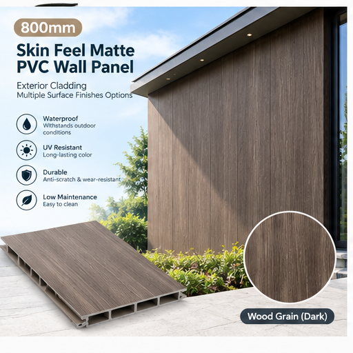 800mm Skin Feel Matte PVC Wall Panel Exterior Cladding Multiple Surface Finishes Options