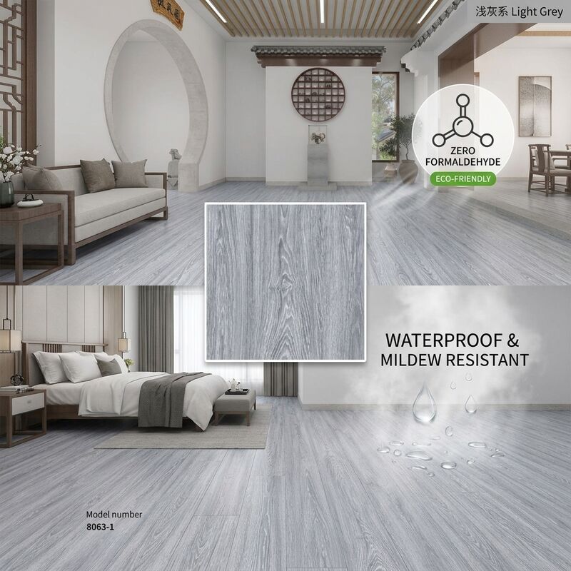 Eco-friendly Formaldehyde Free SPC Flooring 1220x180mm 5mm Waterproof Mildew Resistant Click Lock Plank for Home