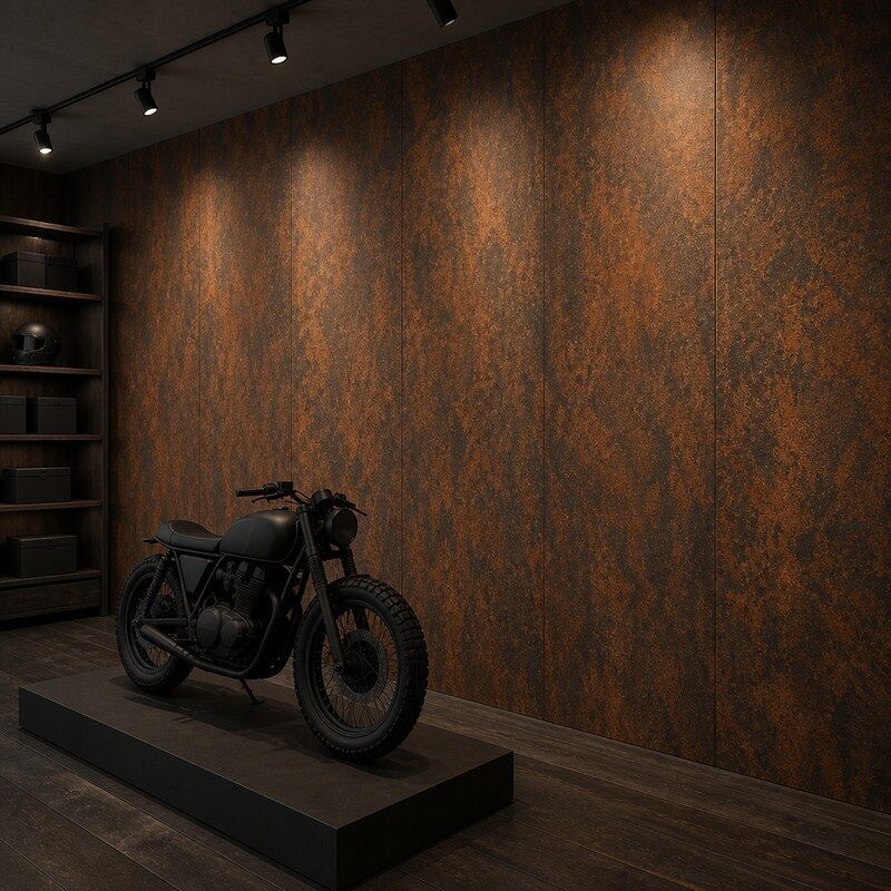 Corten Rusted Metal SPC Wall Panels Waterproof Interior Wall Cladding