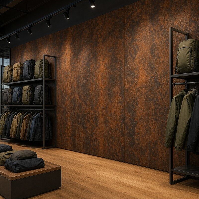 Corten Rusted Metal SPC Wall Panels Waterproof Interior Wall Cladding