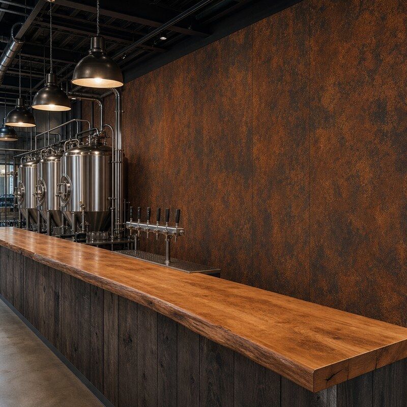 Corten Rusted Metal SPC Wall Panels Waterproof Interior Wall Cladding