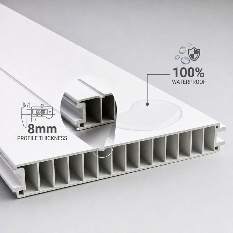 Waterproof PVC Wall Panel 8mm Decorative Polyvinyl Chloride Ceiling Board Wood Grain Interior Cladding