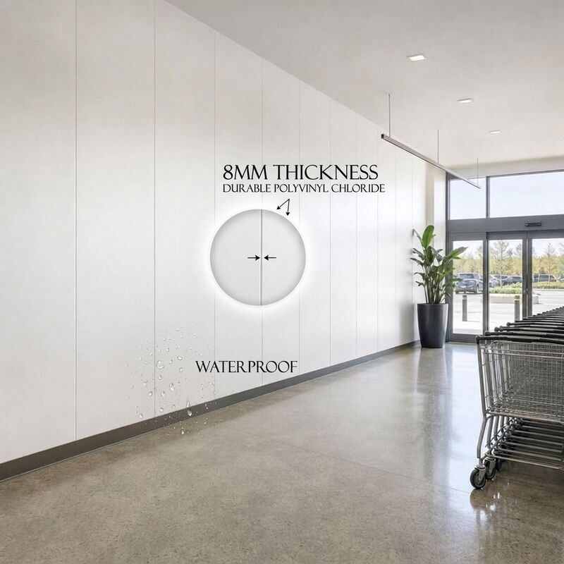 Waterproof PVC Wall Panel 8mm Decorative Polyvinyl Chloride Ceiling Board Wood Grain Interior Cladding