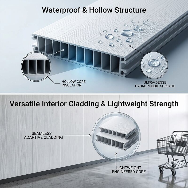 Waterproof PVC Wall Panel 8mm Decorative Polyvinyl Chloride Ceiling Board Wood Grain Interior Cladding
