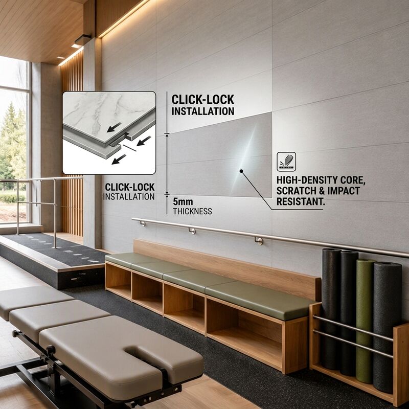 Waterproof SPC Wall Panel 5mm Stone Plastic Composite Wall Cladding Marble Texture Interior Decoration