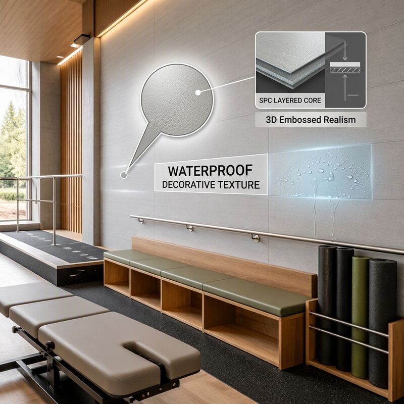 Waterproof SPC Wall Panel 5mm Stone Plastic Composite Wall Cladding Marble Texture Interior Decoration