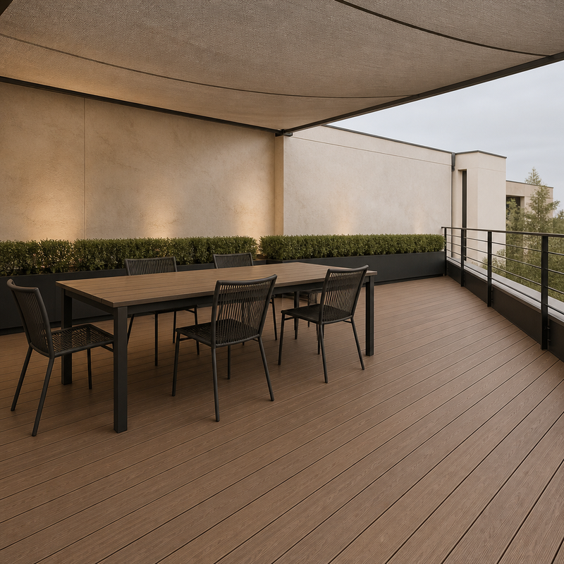 Commercial Grade Heavy Duty WPC Decking 150x30mm for Outdoor Terrace Flooring