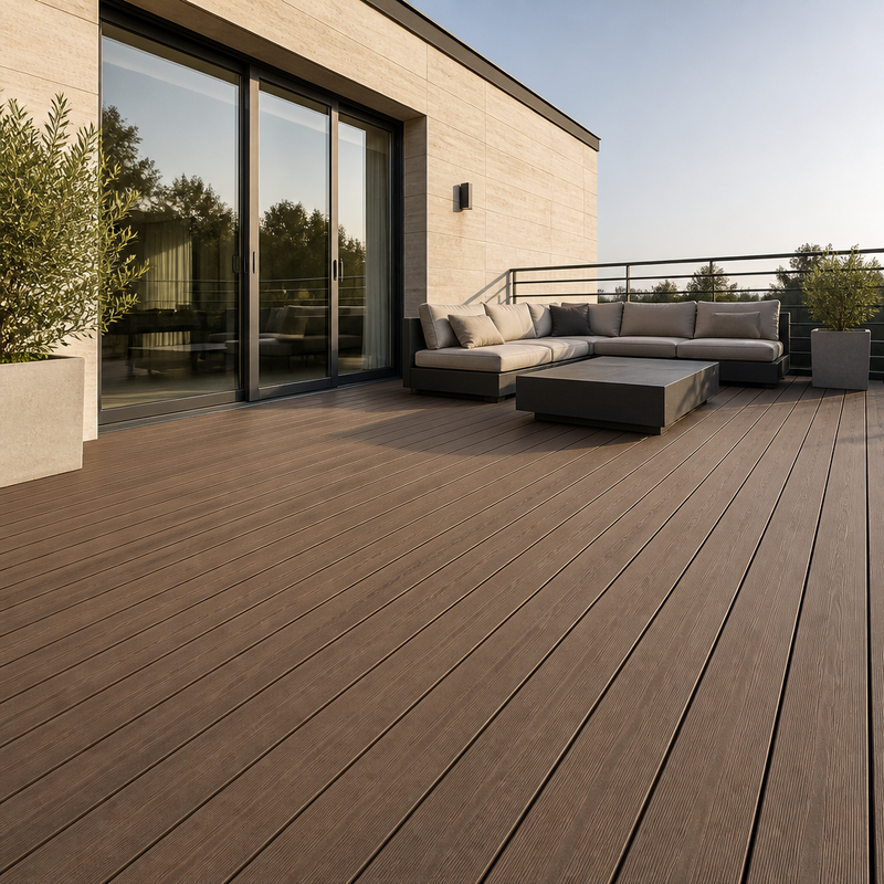 Commercial Grade Outdoor WPC Decking 150x25mm for Swimming Pool Deck Flooring