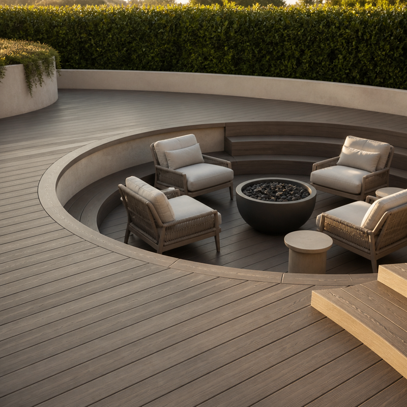 Commercial Grade Exterior WPC Decking 140x25mm for Outdoor Terrace Deck Flooring