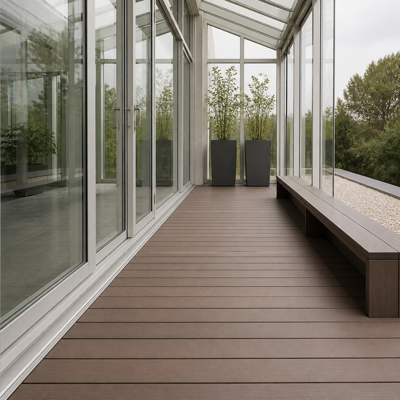 Commercial Grade Exterior WPC Decking 140x25mm for Outdoor Terrace Deck Flooring