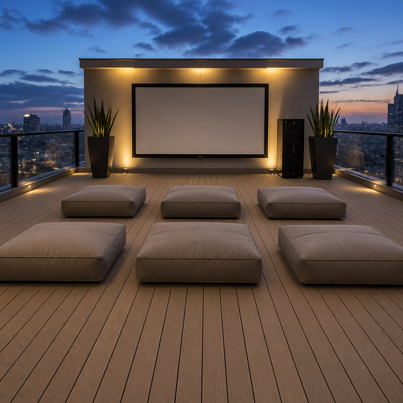 Commercial Grade Exterior WPC Decking 140x25mm for Outdoor Terrace Deck Flooring