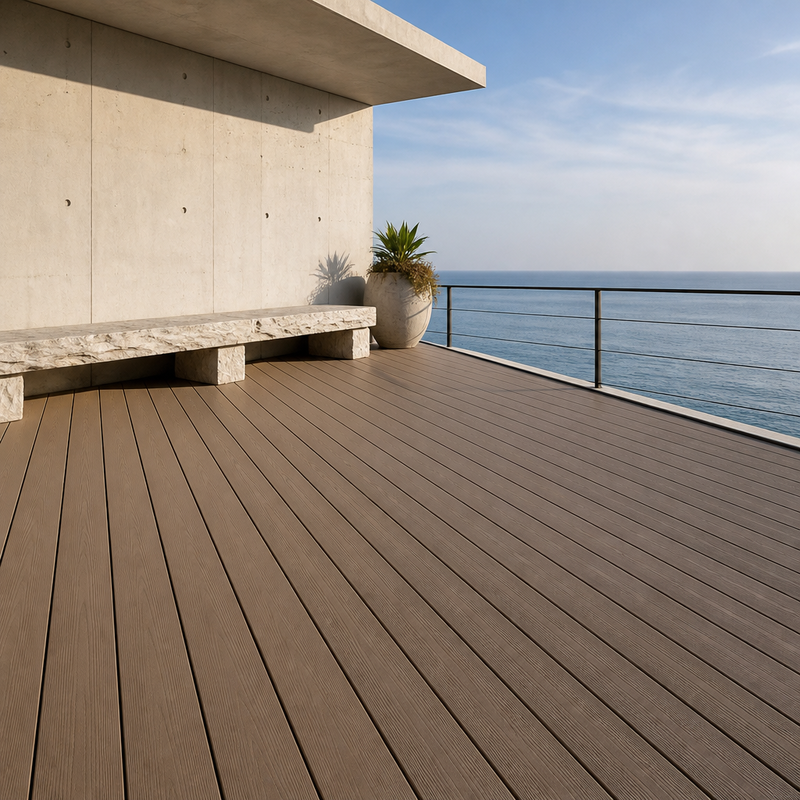 Commercial Grade Exterior WPC Decking 140x25mm for Outdoor Terrace Deck Flooring