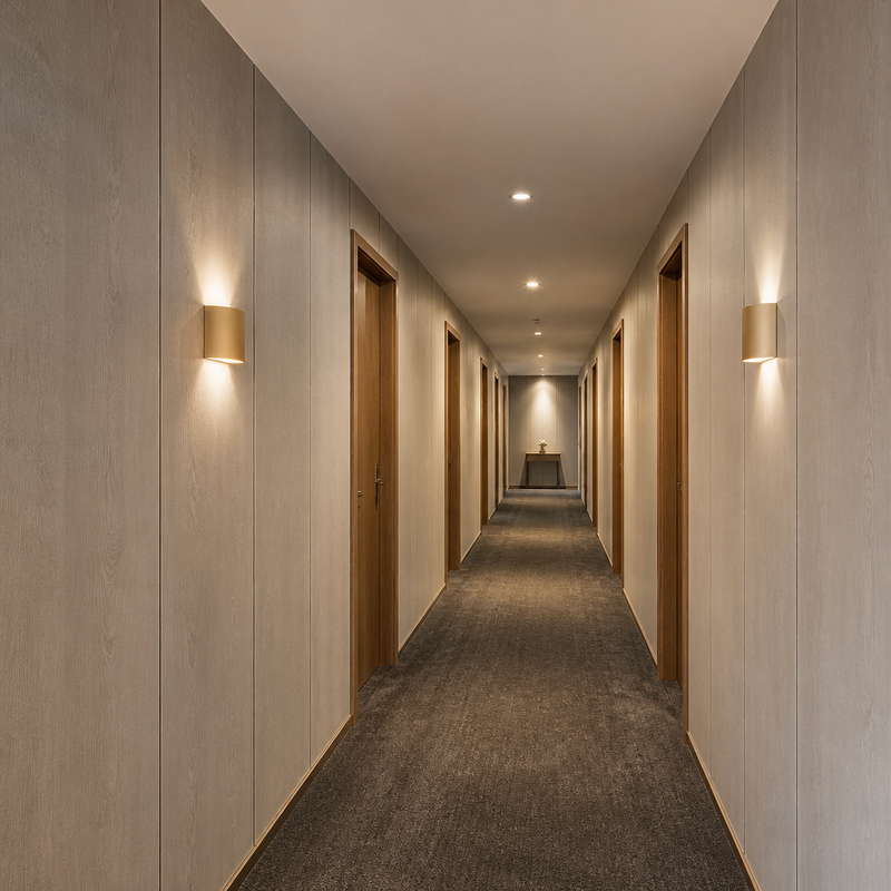 Waterproof PVC Decorative Wall Panel 600mm Moisture-Proof Hotel Lobby Cladding
